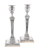 A PAIR OF VICTORIAN SILVER CANDLESTICKS