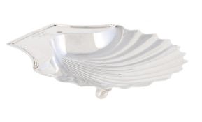 A GEORGE III SILVER SHELL SHAPED BUTTER DISH