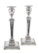 A PAIR OF VICTORIAN SILVER CANDLESTICKS