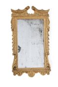 A CARVED WOOD AND GILT GESSO WALL MIRROR IN PALADIAN STYLE, PROBABLY SECOND HALF 19TH CENTURY
