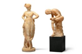 AFTER ANTONIO CANOVA, TWO CARVED ALABASTER GRAND TOUR MODELS, LAST HALF 19TH CENTURY