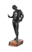 AFTER THE ANTIQUE, A BRONZE FIGURE OF NARCISSUS, POSSIBLY NAPLES, LATE 19TH CENTURY