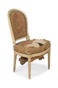 A LOUIS XVI PAINTED BEECHWOOD SIDE CHAIR, FRENCH, POSSIBLY BY GEORGES JACOB (1739-1814), CIRCA 1770