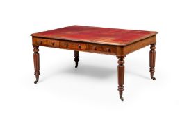 A MAHOGANY LIBRARY WRITING TABLE, IN THE MANNER OF GILLOWS, FIRST HALF 19TH CENTURY