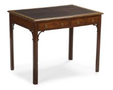 A GEORGE III MAHOGANY AND LEATHER WRITING TABLE, SECOND HALF 18TH CENTURY
