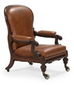 A WILLIAM IV MAHOGANY RECLINING LIBRARY ARMCHAIR, CIRCA 1830
