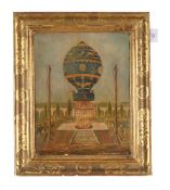 FRENCH SCHOOL (LATE 19TH CENTURY), THE FIRST FREE ASCENT OF A HOT AIR BALLOON