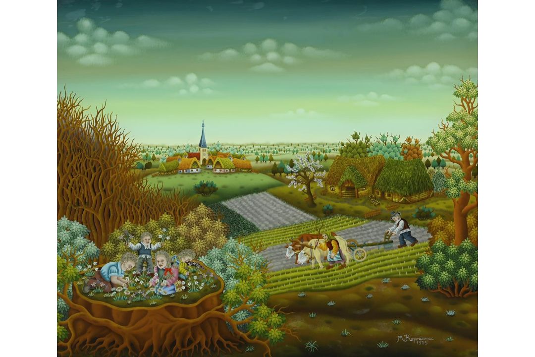 λ MARTIN KOPRICANEC (1943), GATHERING THE FLOWERS - Image 2 of 3