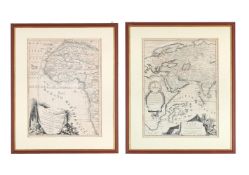 AFTER VINCENZO MARIA CORONELLI, MAP OF ASIA; MAP OF WEST AFRICA (2)