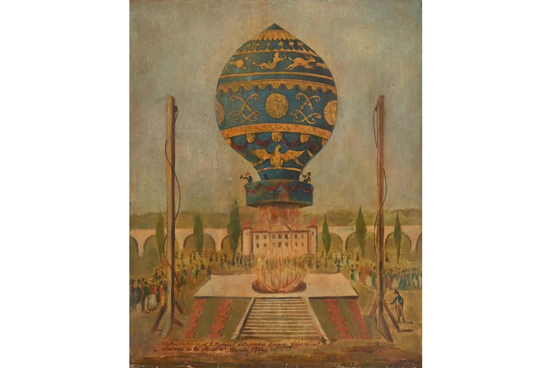 FRENCH SCHOOL (LATE 19TH CENTURY), THE FIRST FREE ASCENT OF A HOT AIR BALLOON - Image 2 of 3