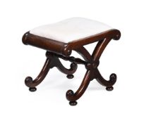 A REGENCY MAHOGANY 'X' FRAME STOOL, ATTRIBUTED TO GILLOWS, CIRCA 1820