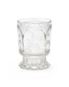 A BOHEMIAN CLEAR AND CUT-GLASS BEAKER OF EQUESTRIAN INTEREST, CIRCA 1860