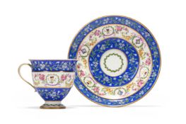 A SEVRES PORCELAIN CUP AND SAUCER, CIRCA 1792