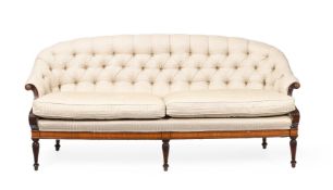 Y A MAHOGANY AND SATINWOOD CROSSBANDED NEOCLASSICAL SOFA, ITALIAN, LAST QUARTER 19TH CENTURY