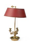 A GILT METAL DESK OR BOUILLOTTE LAMP, FRENCH, LATE 19TH CENTURY