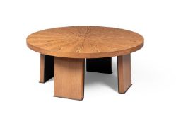 A PALMWOOD OR WENGE CIRCULAR OCCASIONAL TABLE, MODERN