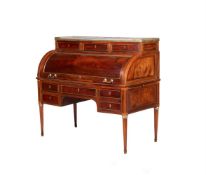A LOUIS XVI MAHOGANY AND BRASS MOUNTED CYLINDER BUREAU, CIRCA 1780