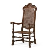A WILLIAM AND MARY LARGE OPEN ARMCHAIR, CIRCA 1690