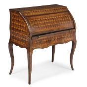 Y A LOUIS XV BOMBE WALNUT, ROSEWOOD AND PARQUETRY CYLINDER BUREAU, SECOND HALF 18TH CENTURY