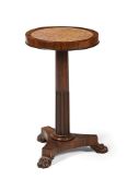 Y A WILLIAM IV ROSEWOOD AND MARBLE INSET OCCASIONAL TABLE OR KETTLE STAND, CIRCA 1835