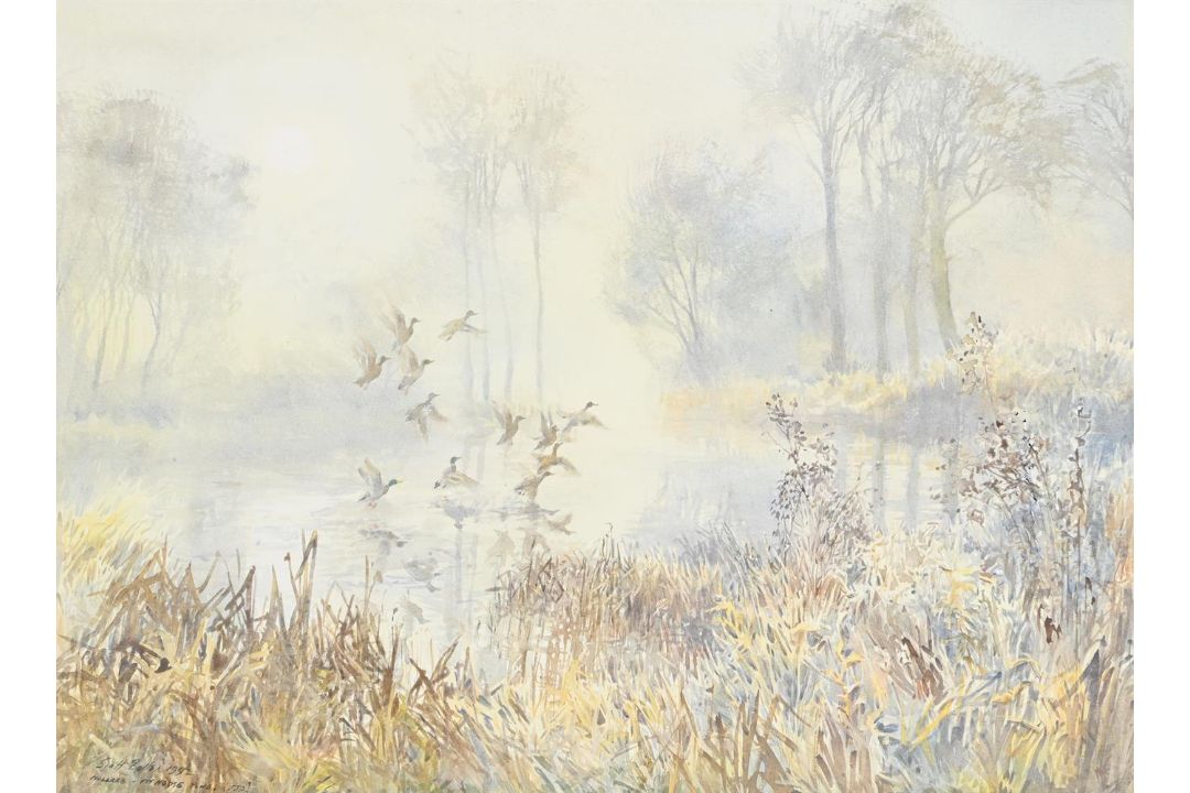 λ TIM SCOTT BOLTON (BRITISH B. 1947), MALLARD, PYTHOUSE POND - Image 2 of 3