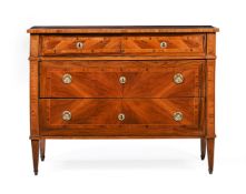 Y A WALNUT, KINGWOOD AND OLIVEWOOD COMMODE, NORTHERN ITALIAN, LAST QUARTER 18TH CENTURY