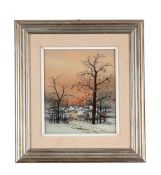 λ IVAN LACKOVIC CROATA (CROATIAN 1932-2004), VILLAGE THROUGH THE TREES