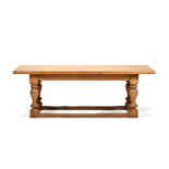 AN OAK REFECTORY TABLE, IN 17TH CENTURY STYLE, FIRST HALF 20TH CENTURY