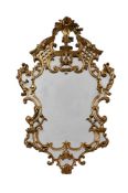 A GILT FRAME CARTOUCHE WALL MIRROR, ITALIAN, LAST QUARTER 18TH OR FIRST QUARTER 19TH CENTURY