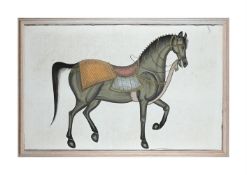 INDIAN SCHOOL (20TH CENTURY), HORSE ADORNED IN DECORATION