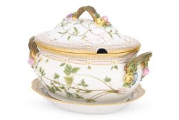 A ROYAL COPENHAGEN FLORA DANICA PORCELAIN OVAL TUREEN COVER