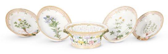 A GROUP OF ROYAL COPENHAGEN FLORA DANICA PORCELAIN