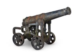 A CAST IRON FOUR PDR GARRISON CANNON IN THE BLOMEFIELD PATTERN - BOYD & PECK