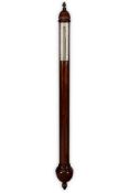 A. J. ADIE EDINBURGH; AN EARLY VICTORIAN MAHOGANY BOWFRONT STICK BAROMETER