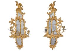 A PAIR OF GEORGE III GILTWOOD GIRANDOLES, CIRCA 1760