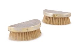 GERALD BENNEY (1930-2008), A PAIR OF SILVER MOUNTED HAIRBRUSHES
