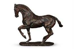 λ ELIZABETH MACDONALD-BUCHANAN (1939-2020), A LARGE EQUESTRIAN BRONZE OF A STRIDING HORSE