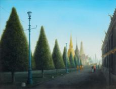 λ FELIX KELLY (BRITISH 1914-1994), AVENUE OF TREES, TIBET