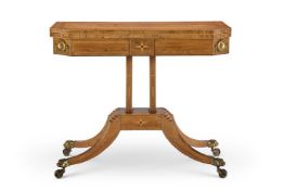 Y A GEORGE III BRAZILIAN ROSEWOOD AND SATINWOOD TEA TABLE
