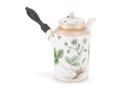 A ROYAL COPENHAGEN FLORA DANICA PORCELAIN CHOCOLATE POT AND COVER