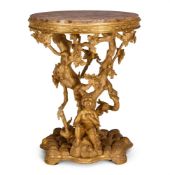 A NORTH EUROPEAN GILTWOOD CENTRE TABLE, 19TH CENTURY