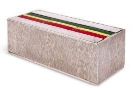 λ GERALD BENNEY (1930-2008), A LARGE AND RARE SILVER AND ENAMEL TABLE BOX