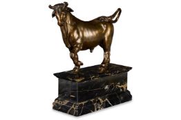 AFTER GIAMBOLOGNA (1529-1608), A BRONZE MODEL OF A PACING BULL