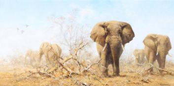 λ DAVID SHEPHERD (BRITISH 1931-2017), THE RED ELEPHANTS OF TSAVO