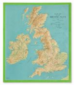 GEORGE PHILIP & SON LTD, A LARGE RELIEF MAP OF THE BRITISH ISLES