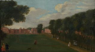 ATTRIBUTED TO ANTHONY HIGHMORE (ENGLISH 1718-1799), ELEGANT FIGURES IN A PARK
