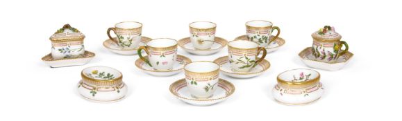 A GROUP OF ROYAL COPENHAGEN FLORA DANICA PORCELAIN