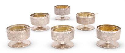 GERALD BENNEY (1930-2008), A SET OF SIX SILVER PEDESTAL SALTS