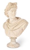 AFTER THE ANTIQUE, A COMPOSITION BUST OF THE APOLLO BELVEDERE