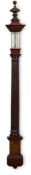 AN UNUSUAL GEORGE III CLASSICAL ORDER MAHOGANY STICK BAROMETER